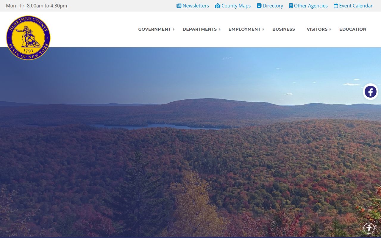 Herkimer County Sheriff website showing correctional facility information and contact details