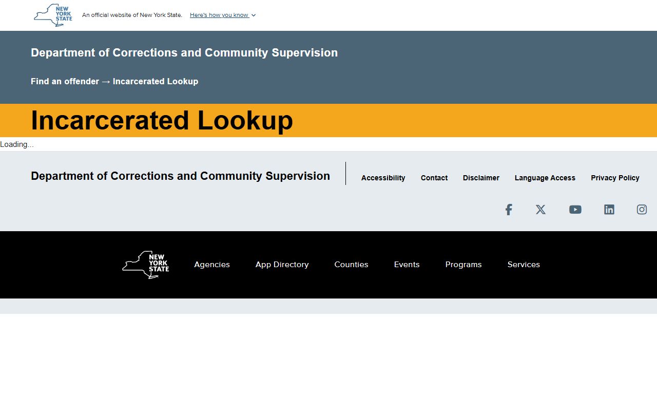 New York DOCCS 72 hour booking inmate lookup portal